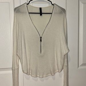 Jolie white zip long sleeve